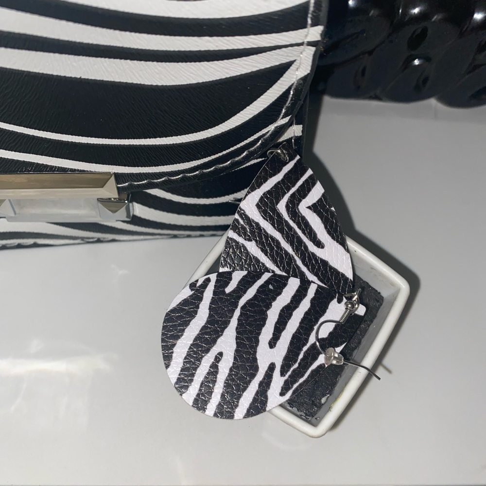 Zebra print earrings